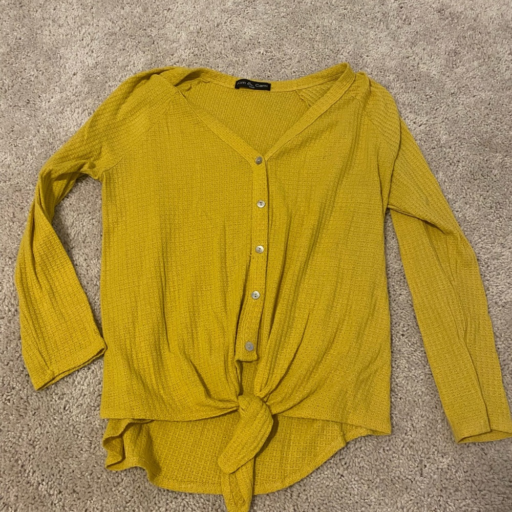 Yellow Button-Down Women's Top